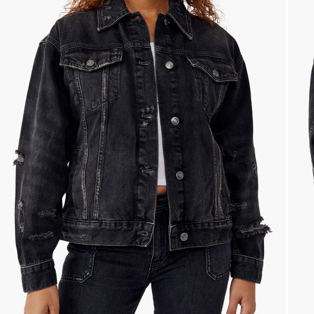 Free People Black Denim Jacket